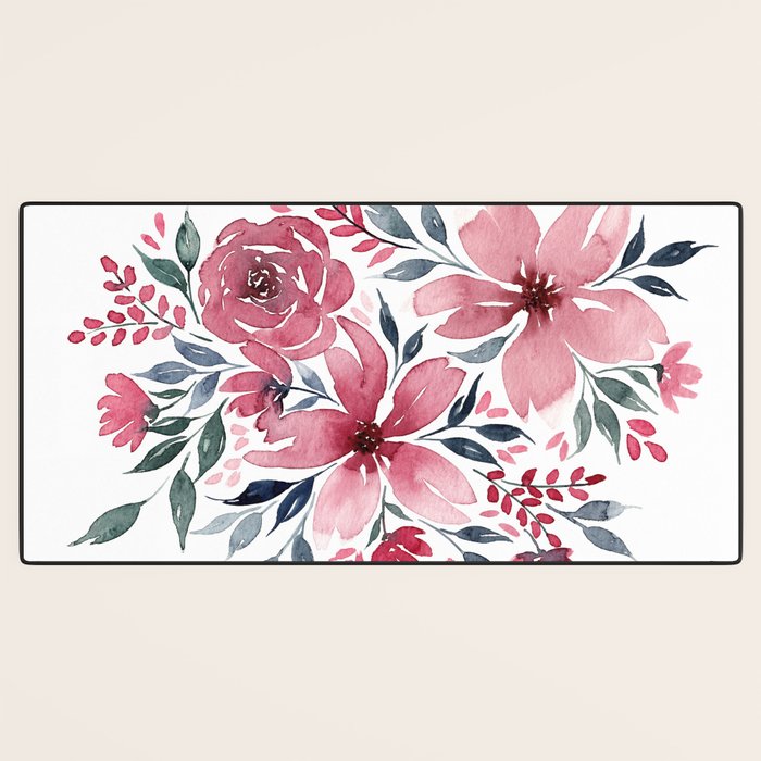 Modern Watercolor Florals No. 2 Desk Mat Gallery Image 3