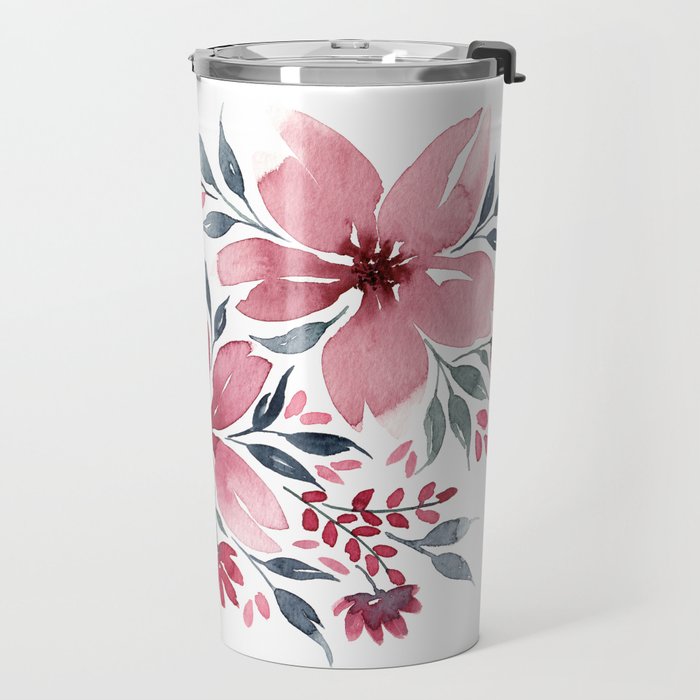 Modern Watercolor Florals No. 2 Travel Mug Gallery Image 2
