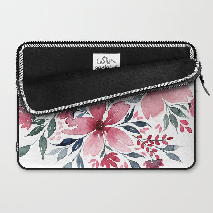 Modern Watercolor Florals No. 2 Laptop Sleeve Gallery Image 2