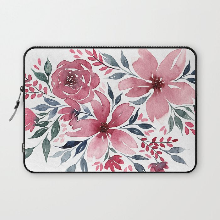 Modern Watercolor Florals No. 2 Laptop Sleeve Gallery Image 1