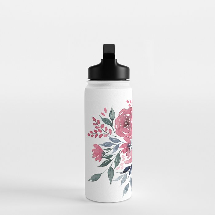 Modern Watercolor Florals No. 2 Water Bottle Gallery Image 3