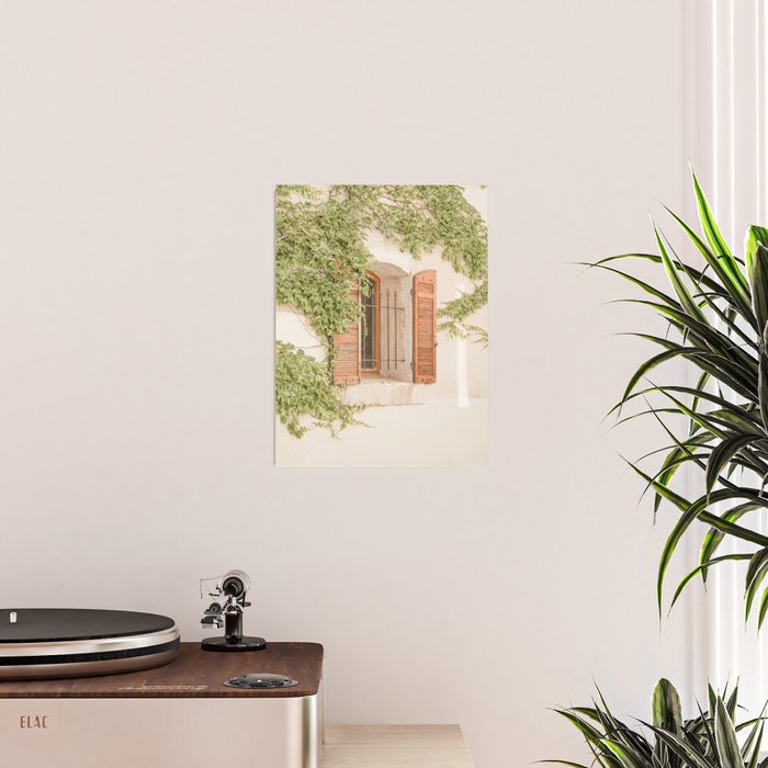 French Window Shutters Photo | Botanical Summer Art Print from Lyon | France Travel Photography Poster Gallery Image 2