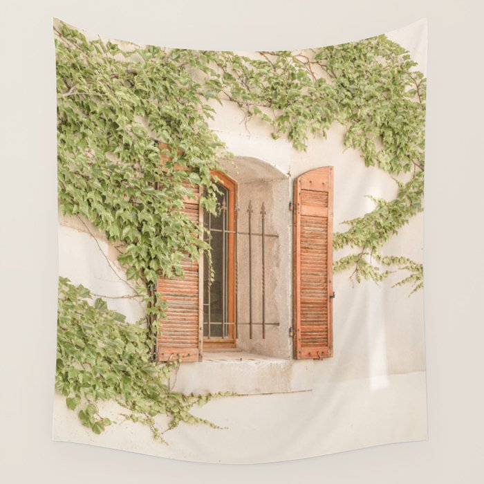 French Window Shutters Photo | Botanical Summer Art Print from Lyon | France Travel Photography Wall Tapestry Gallery Image 4
