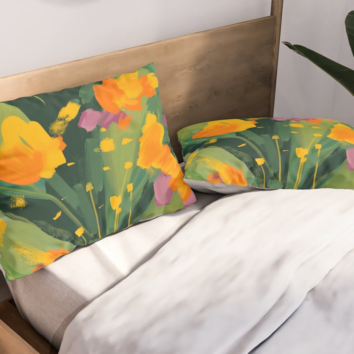 Abstract Floral Evening Pillow Sham Gallery Image 2