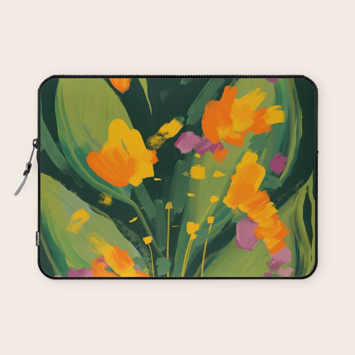 Abstract Floral Evening Laptop Sleeve Gallery Image 1