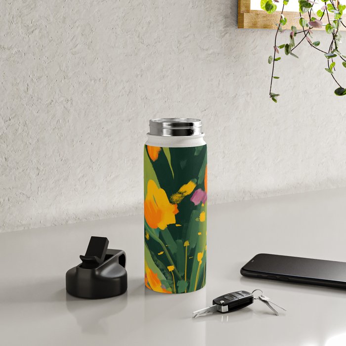 Abstract Floral Evening Water Bottle Gallery Image 4
