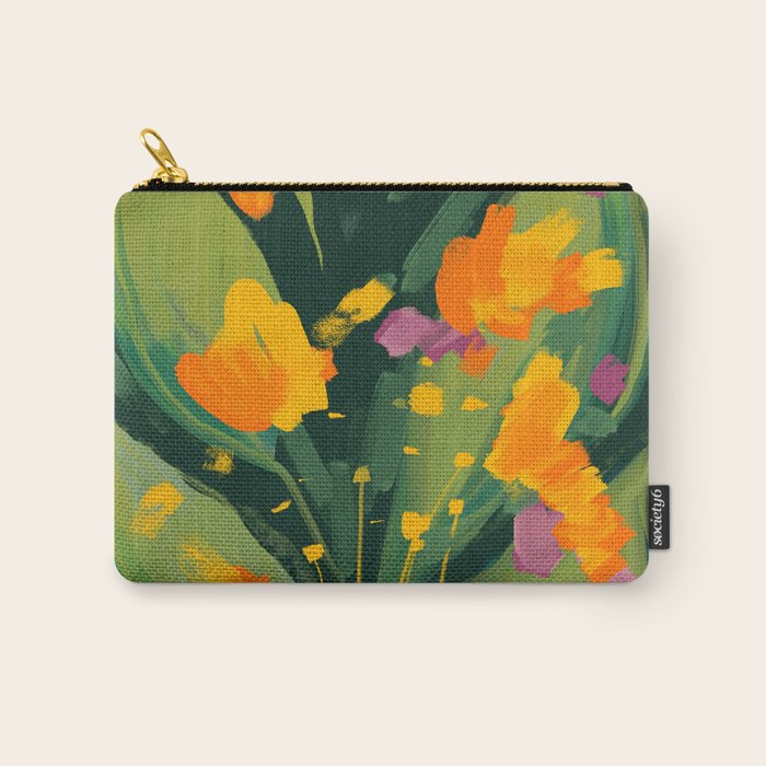 Abstract Floral Evening Carry All Pouch Gallery Image 1