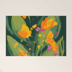 Abstract Floral Evening Welcome Mat Gallery Image 1