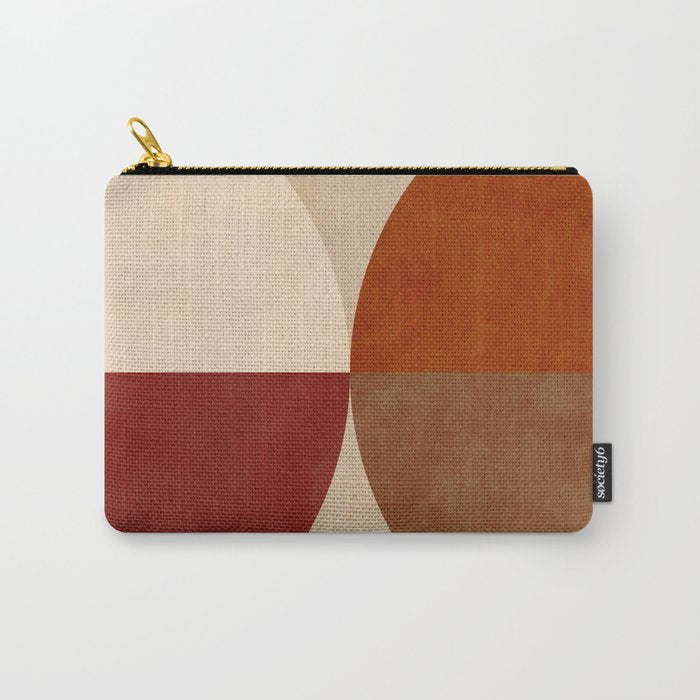 abstract retro shapes earthy 10 Carry All Pouch Gallery Image 1