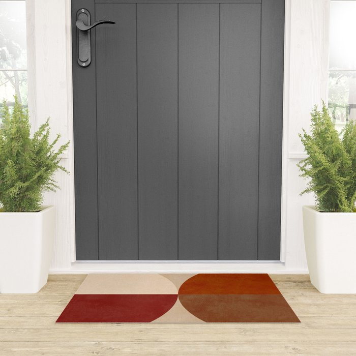 abstract retro shapes earthy 10 Welcome Mat Gallery Image 3
