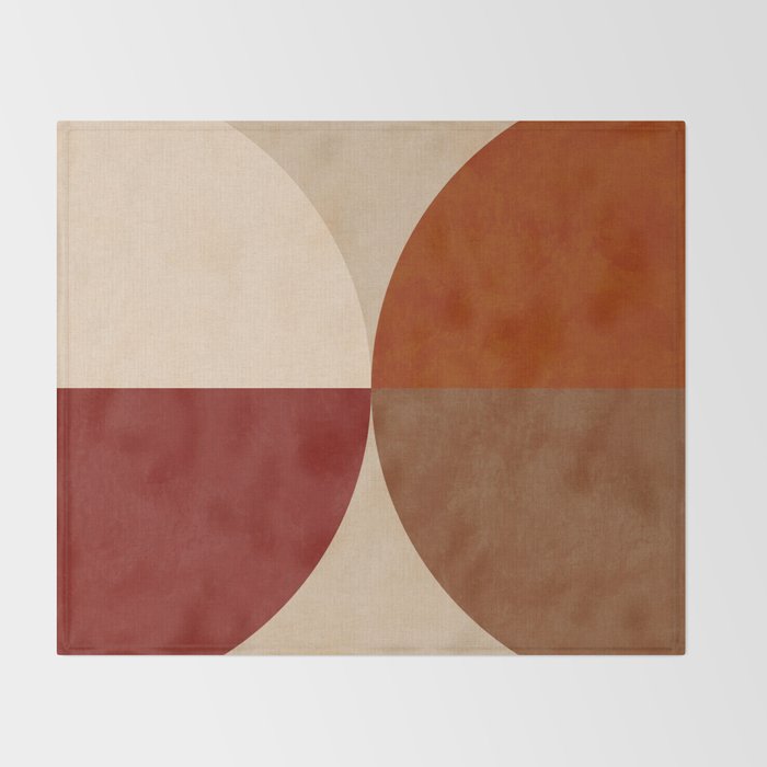 abstract retro shapes earthy 10 Throw Blanket Gallery Image 2