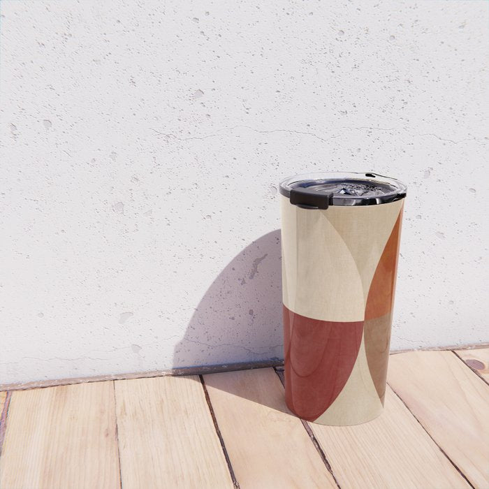 abstract retro shapes earthy 10 Travel Mug Gallery Image 4