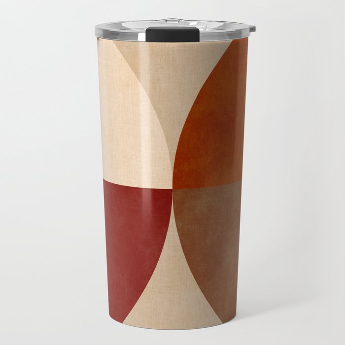 abstract retro shapes earthy 10 Travel Mug Gallery Image 1