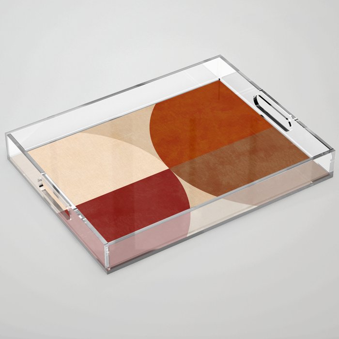 abstract retro shapes earthy 10 Acrylic Tray Gallery Image 1