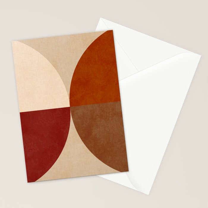 abstract retro shapes earthy 10 Stationery Card Gallery Image 2