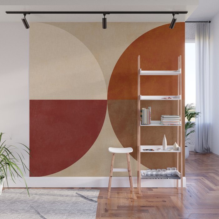 abstract retro shapes earthy 10 Wall Mural Gallery Image 1