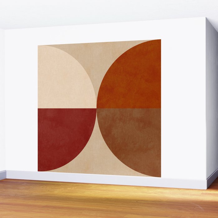 abstract retro shapes earthy 10 Wall Mural Gallery Image 2