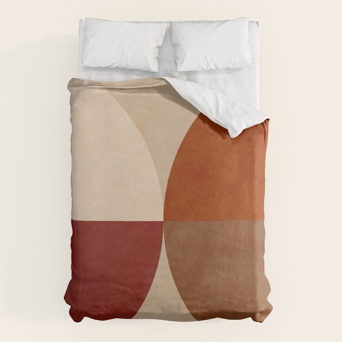 abstract retro shapes earthy 10 Duvet Cover Gallery Image 6