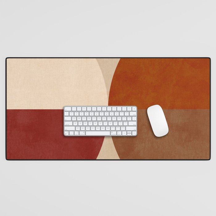 abstract retro shapes earthy 10 Desk Mat Gallery Image 1
