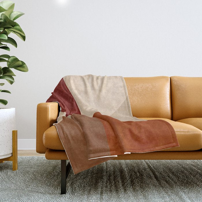 abstract retro shapes earthy 10 Throw Blanket Gallery Image 1
