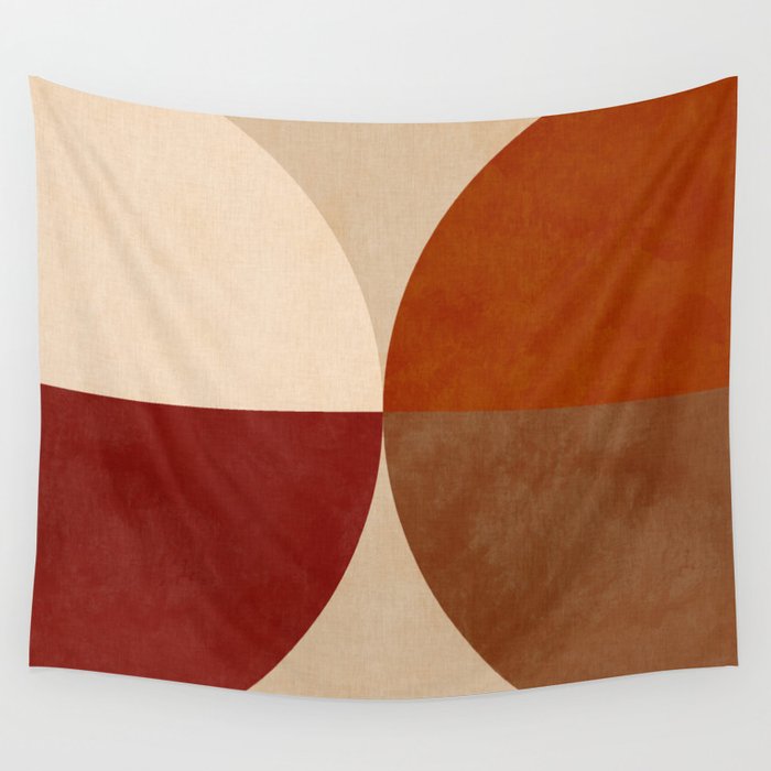 abstract retro shapes earthy 10 Wall Tapestry Gallery Image 1