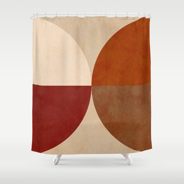 abstract retro shapes earthy 10 Shower Curtain Gallery Image 1