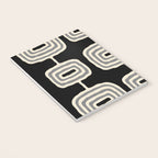 Mid Century Modern Atomic Rings Pattern 234 Decor Black Beige and Gray Notebook Gallery Image 3