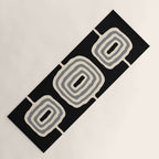 Mid Century Modern Atomic Rings Pattern 234 Decor Black Beige and Gray Yoga Mat Gallery Image 1