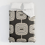 Mid Century Modern Atomic Rings Pattern 234 Decor Black Beige and Gray Duvet Cover Gallery Image 6