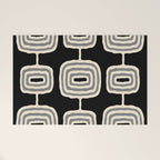 Mid Century Modern Atomic Rings Pattern 234 Decor Black Beige and Gray Welcome Mat Gallery Image 1