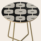 Mid Century Modern Atomic Rings Pattern 234 Decor Black Beige and Gray Side Table Gallery Image 2