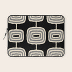 Mid Century Modern Atomic Rings Pattern 234 Decor Black Beige and Gray Laptop Sleeve Gallery Image 1
