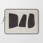 Black & White Minimalist Abstract Shapes Patterns Black Ink Painting Laptop Sleeve Gallery Image 1