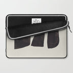 Black & White Minimalist Abstract Shapes Patterns Black Ink Painting Laptop Sleeve Gallery Image 2