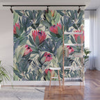 Painted Protea Pattern Wall Mural Gallery Image 1