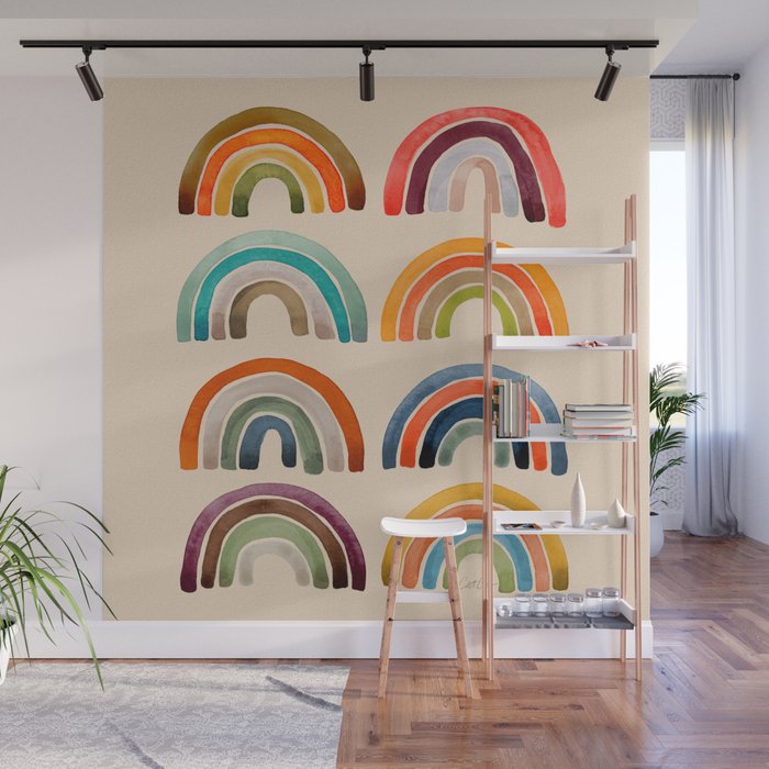 Rainbow Watercolor - Retro Palette Wall Mural Gallery Image 1