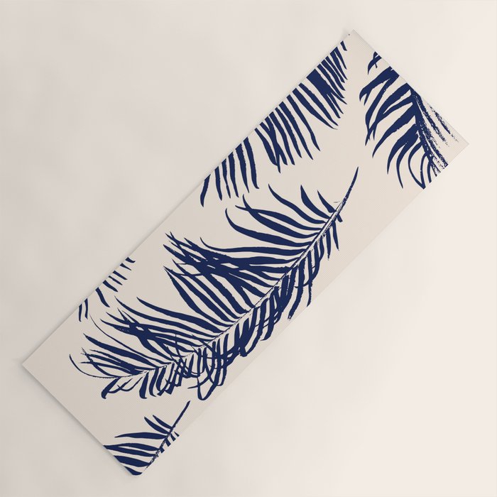 Blue Palm Leaves x Dry Brush Yoga Mat Gallery Image 1