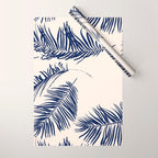 Blue Palm Leaves x Dry Brush Wrapping Paper Gallery Image 1