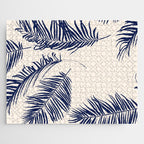 Blue Palm Leaves x Dry Brush Jigsaw Puzzle Gallery Image 1