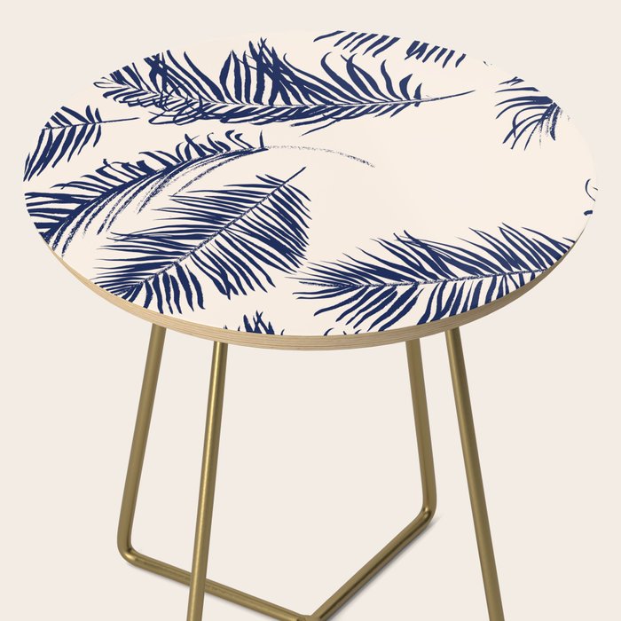Blue Palm Leaves x Dry Brush Side Table Gallery Image 2