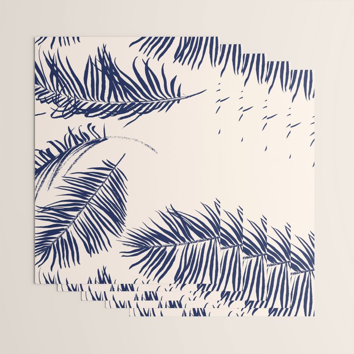 Blue Palm Leaves x Dry Brush Wrapping Paper Gallery Image 3