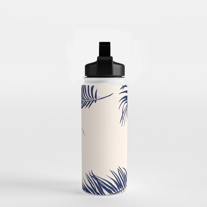 Blue Palm Leaves x Dry Brush Water Bottle Gallery Image 2