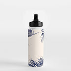 Blue Palm Leaves x Dry Brush Water Bottle Gallery Image 2