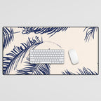 Blue Palm Leaves x Dry Brush Desk Mat Gallery Image 1