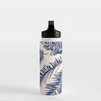 Blue Palm Leaves x Dry Brush Water Bottle Gallery Image 3