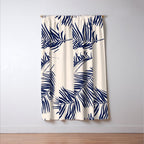 Blue Palm Leaves x Dry Brush Window Curtain Gallery Image 3