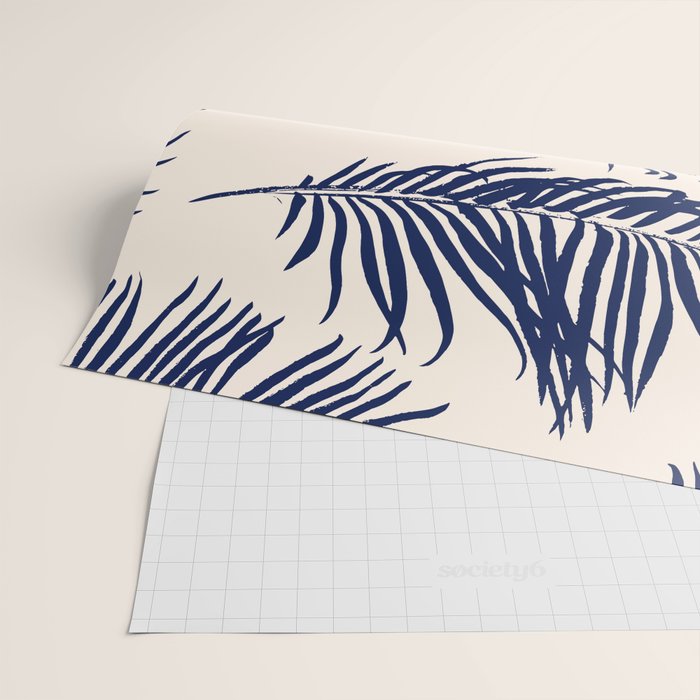 Blue Palm Leaves x Dry Brush Wrapping Paper Gallery Image 2