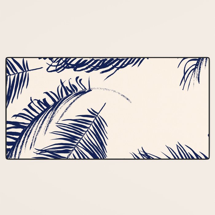 Blue Palm Leaves x Dry Brush Desk Mat Gallery Image 3