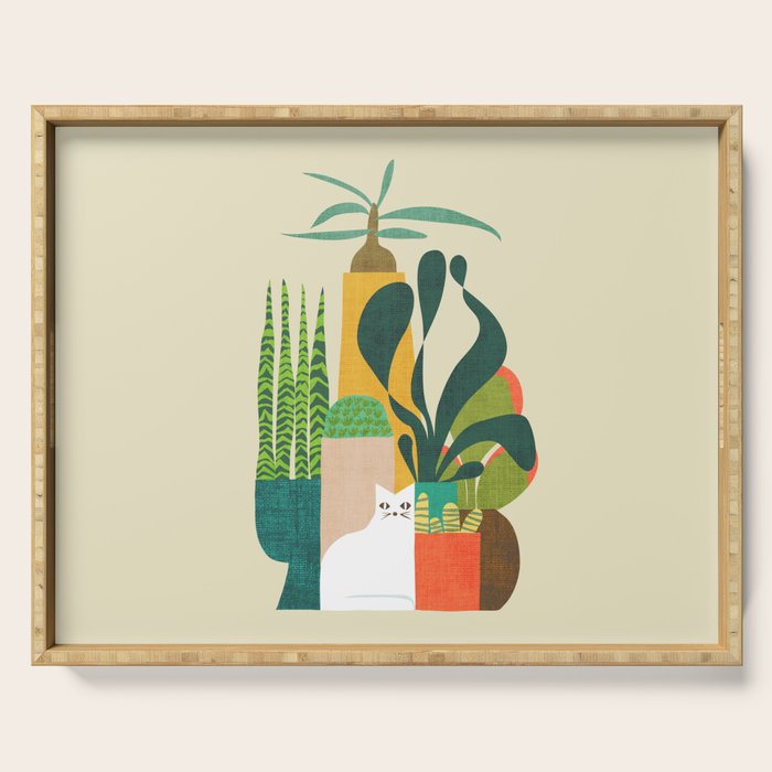 Still life with cat Serving Tray Gallery Image 1