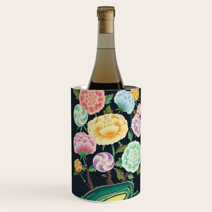 Minhwa(Korean traditional/folk art): Peony Flowers and Rock Wine Chiller Gallery Image 2